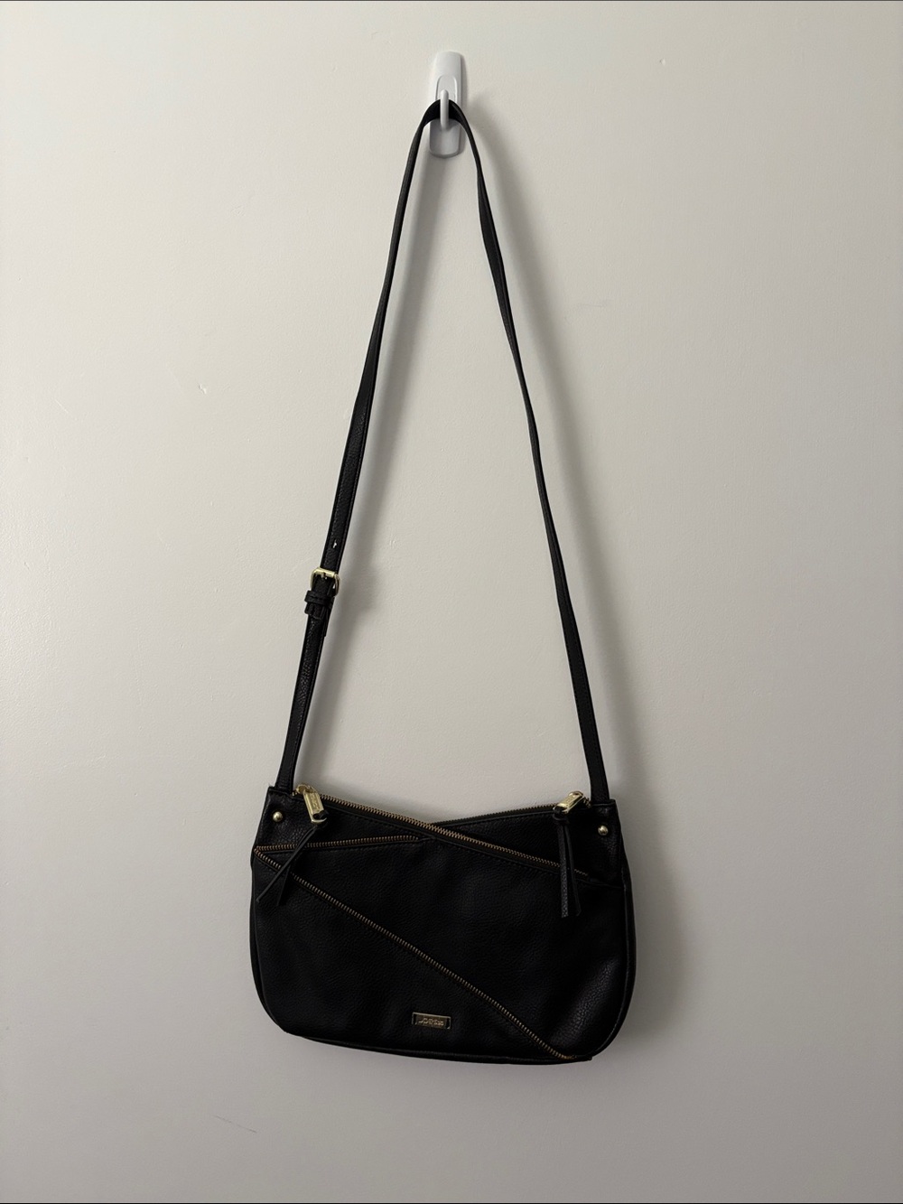 Joe's Jeans Black Crossbody with Gold Accents